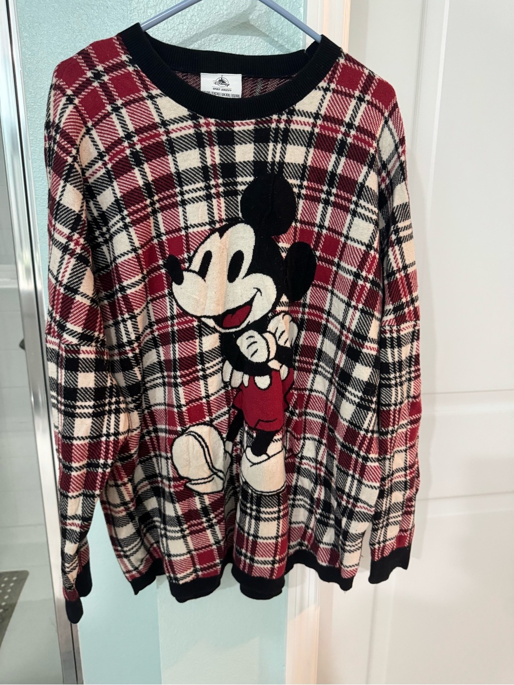 Disney Spirit Jersey Mickey Plaid Walt Disney World Sweater XXL
